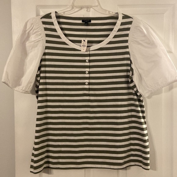 TALBOTS Women’s Shirt size 1X brand new with tag color white & sage green - Picture 6 of 12